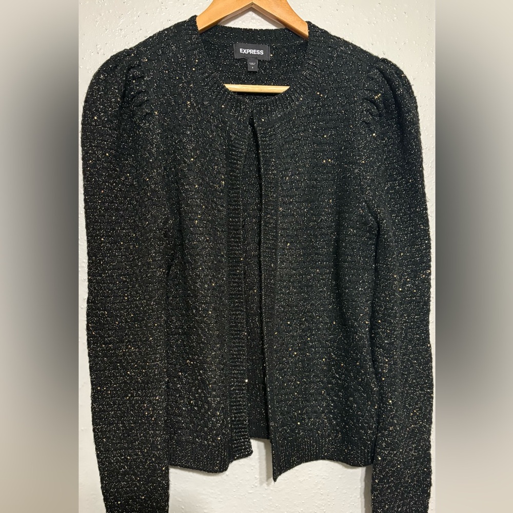 Express Black Sweater with Gold Accents